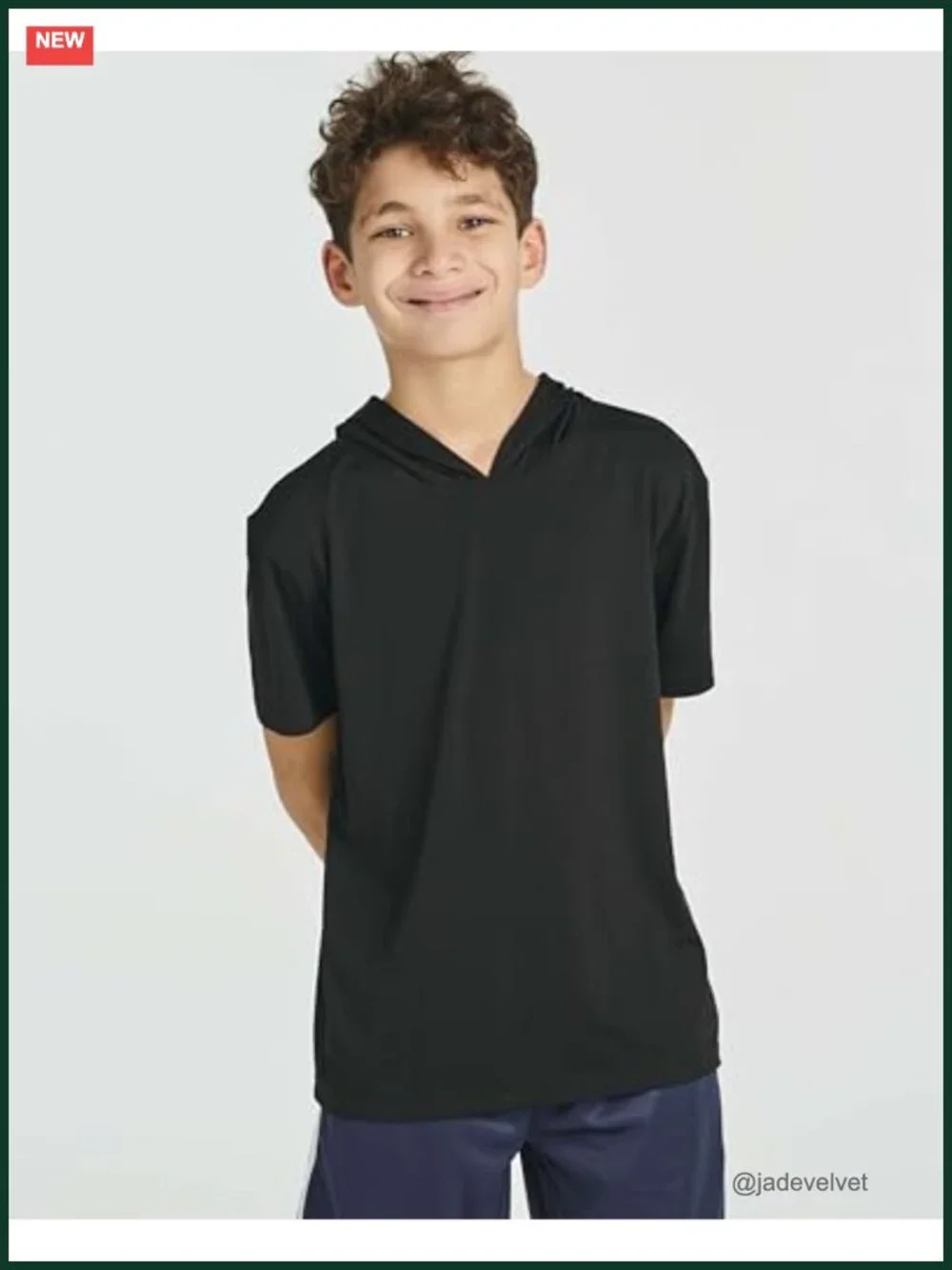 3-Pack Boys Dry-Fit Active Short Sleeve Hooded Pullover Shirts